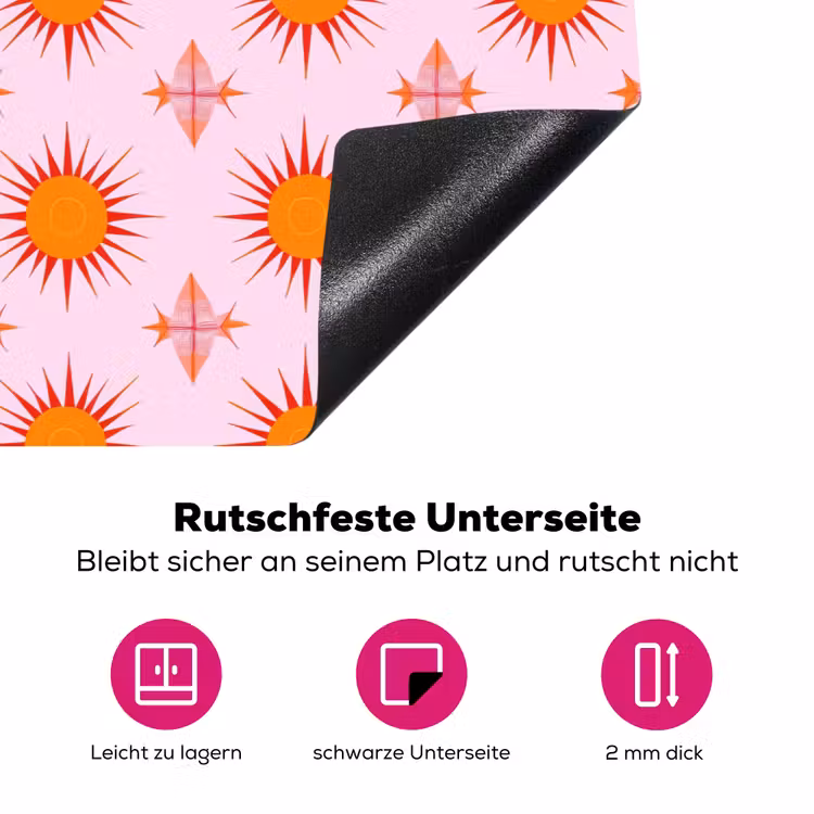 Zon - Patroon - Roze Inductie beschermer vinyl 3mm klein 276 -zzzzzzz-lf-onderkant