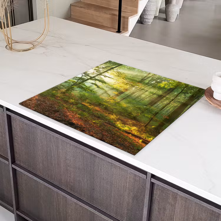 Zon - Bos - Bomen - Natuur - Herfst Inductie beschermer vinyl 3mm middel -sfeer8