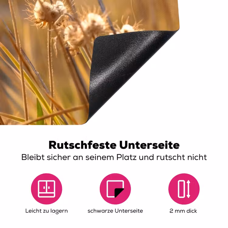 Zonovergoten Veldbloemen Inductie beschermer vinyl 3mm klein -zzzzzzz-lf-onderkant