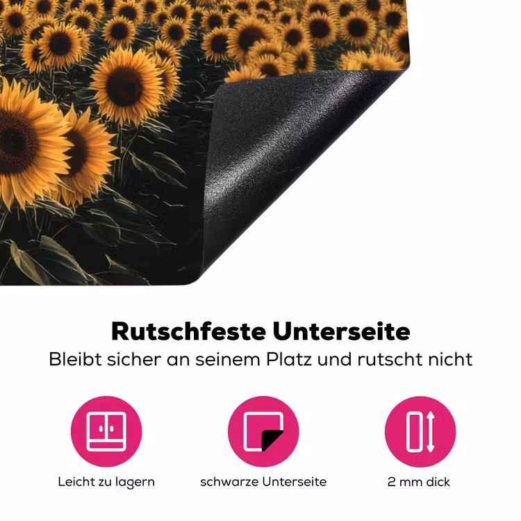 Zonnebloem - Veld - Windmolen Inductie beschermer vinyl 3mm klein -zzzzzzz-lf-onderkant