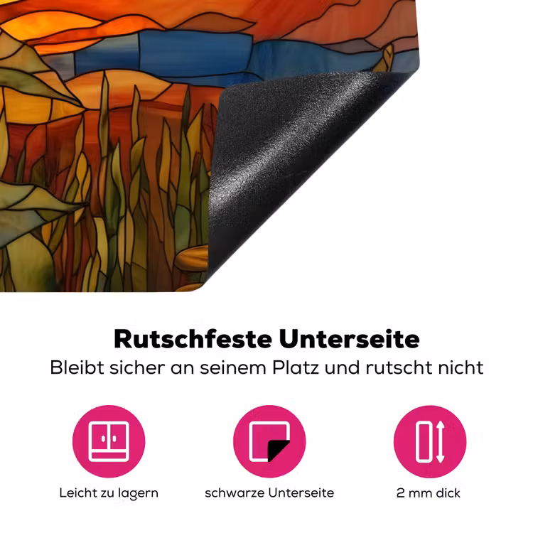 Zonnebloem - Mozaïek - Zonsondergang - Geel Inductie beschermer vinyl 3mm klein -zzzzzzz-lf-onderkant