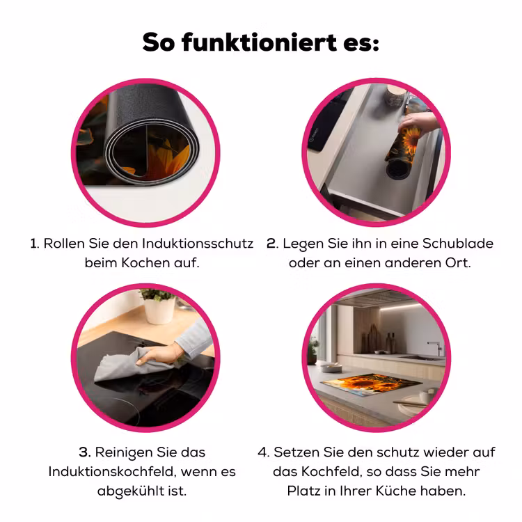 Zonnebloem - Zonsondergang - Bloemen - Natuur - Geel Inductie beschermer vinyl 3mm middel -zzzzzzz-lf-werking