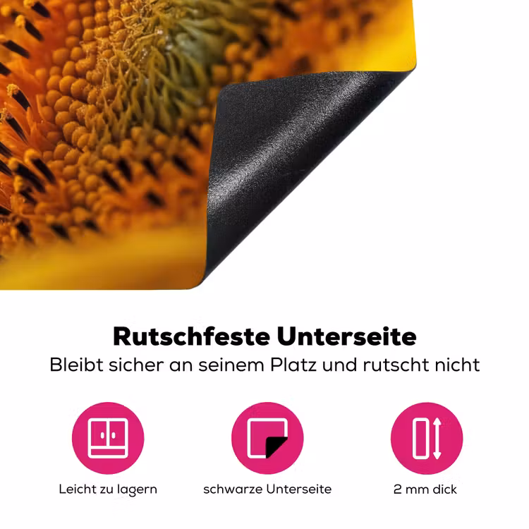 Zonnebloem - Dauwdruppels - Geel - Zonlicht Inductie beschermer vinyl 3mm klein -zzzzzzz-lf-onderkant