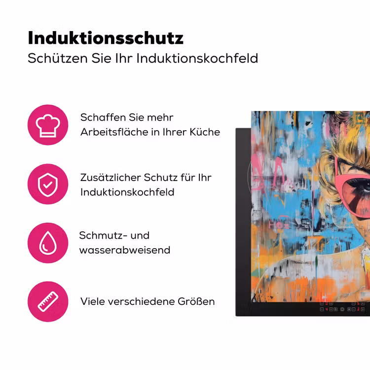 Zonnebril - Vrouw - Kleurrijk - Verfspetters Inductie beschermer vinyl 3mm klein -zzzzzzz-lf-ups