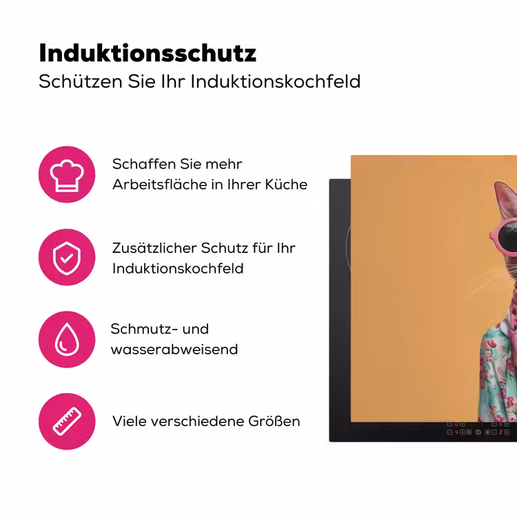 Zonnebril - Kat - Sjaal - Bloemen Inductie beschermer vinyl 3mm klein -zzzzzzz-lf-ups