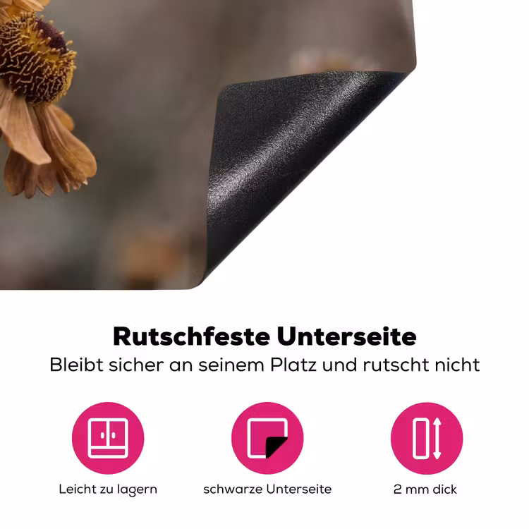 Zonnehoed - Droogbloemen - Geel - Warm Inductie beschermer vinyl 3mm klein -zzzzzzz-lf-onderkant