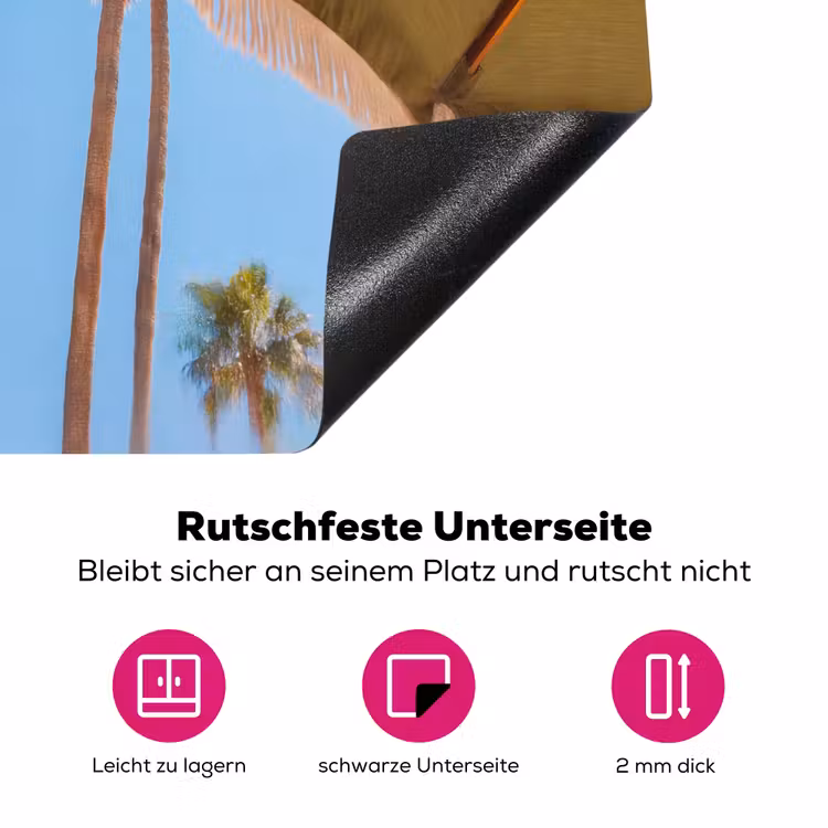 Parasol - Groen - Franjes - Zomer - Tropisch Inductie beschermer vinyl 3mm middel -zzzzzzz-lf-onderkant