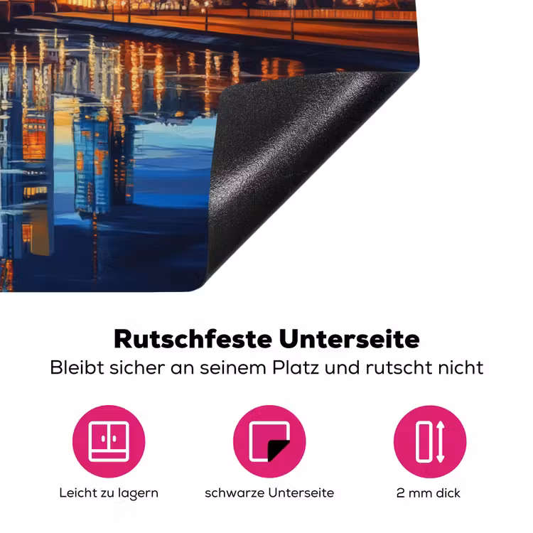 Zonsondergang Frankfurt - Stad - Skyline - Water Inductie beschermer vinyl 3mm klein -zzzzzzz-lf-onderkant