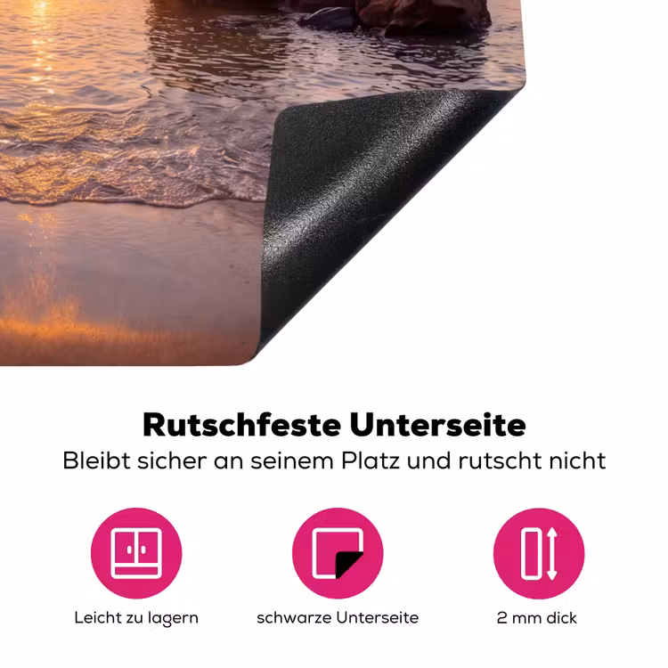 Zonsondergang - Kust - Water - Natuur - Oranje Inductie beschermer vinyl 3mm middel -zzzzzzz-lf-onderkant