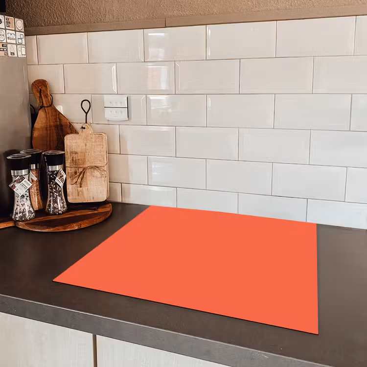 Sunset - Salmon - Oranje Inductie beschermer vinyl 3mm middel 274 -sfeer3