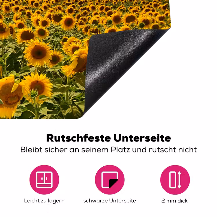 Zonsondergang Boven het Zonnebloemrijk Inductie beschermer vinyl 3mm klein -zzzzzzz-lf-onderkant