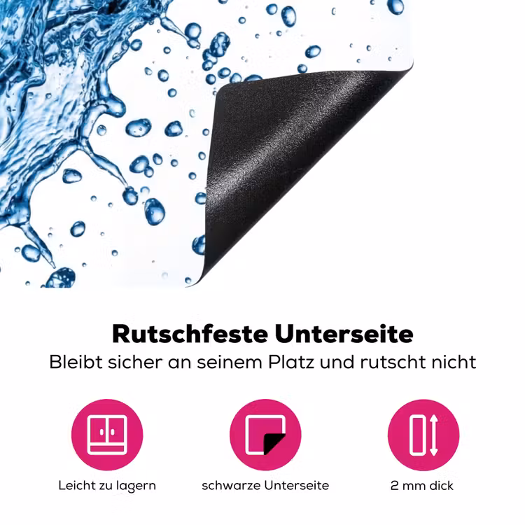 Spash - Water - Blauw Inductie beschermer vinyl 3mm klein -zzzzzzz-lf-onderkant