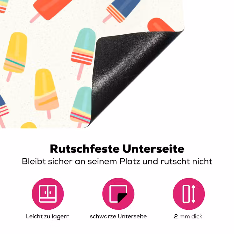 IJsjes - Speels - Kleurrijk Inductie beschermer vinyl 3mm klein 276 -zzzzzzz-lf-onderkant