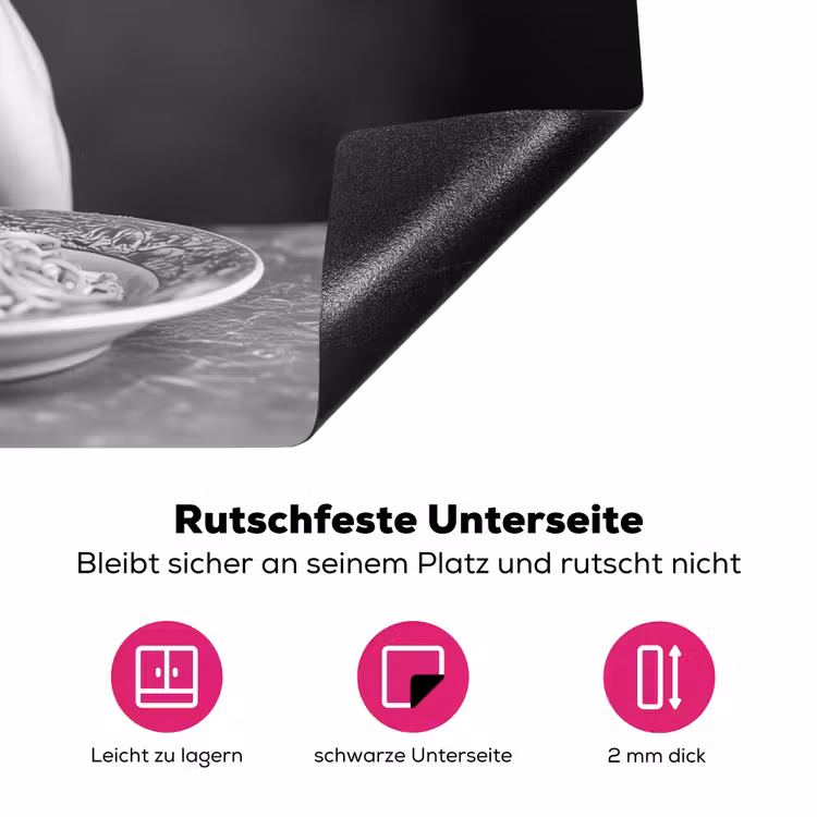 Sphynx - Kat - Dieren - Humor - Spaghetti - Zwart Wit Inductie beschermer vinyl 3mm klein -zzzzzzz-lf-onderkant