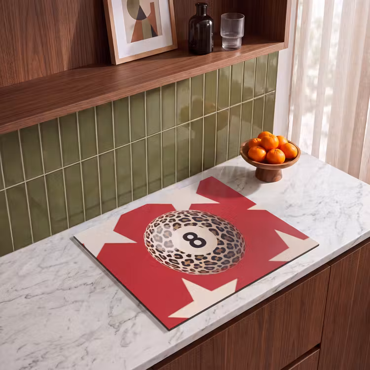 Spel - Dierenprint - Nummer 8 - Modern - Rood Inductie beschermer vinyl 3mm middel -sfeer8