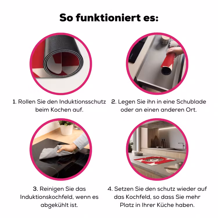 Spel - Dierenprint - Nummer 8 - Modern - Rood Inductie beschermer vinyl 3mm middel -zzzzzzz-lf-werking