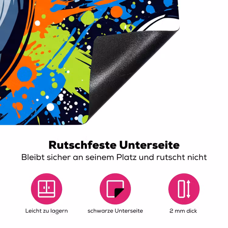 Sport - Ballen - Kleurrijk Inductie beschermer vinyl 3mm klein -zzzzzzz-lf-onderkant