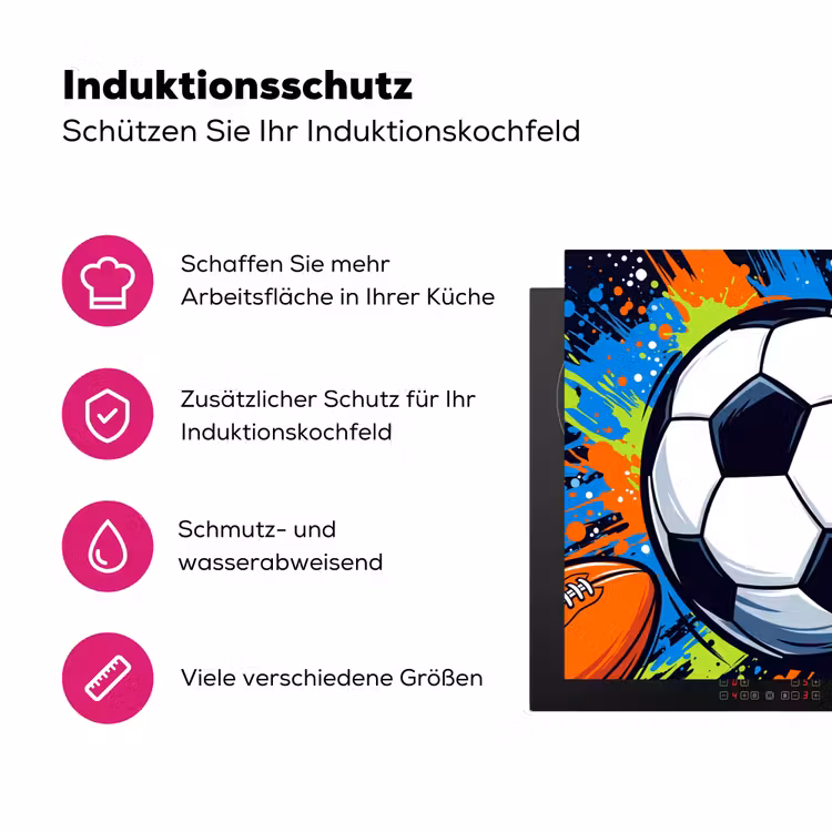 Sport - Ballen - Kleurrijk Inductie beschermer vinyl 3mm klein -zzzzzzz-lf-ups