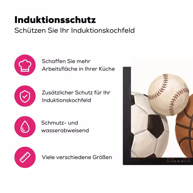Sport - Ballen - Illustratie Inductie beschermer vinyl 3mm klein -zzzzzzz-lf-ups