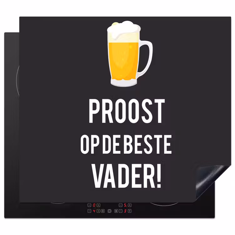 Spreuken - Proost op de beste vader - Quotes - Papa Inductie beschermer vinyl 3mm middel -3d