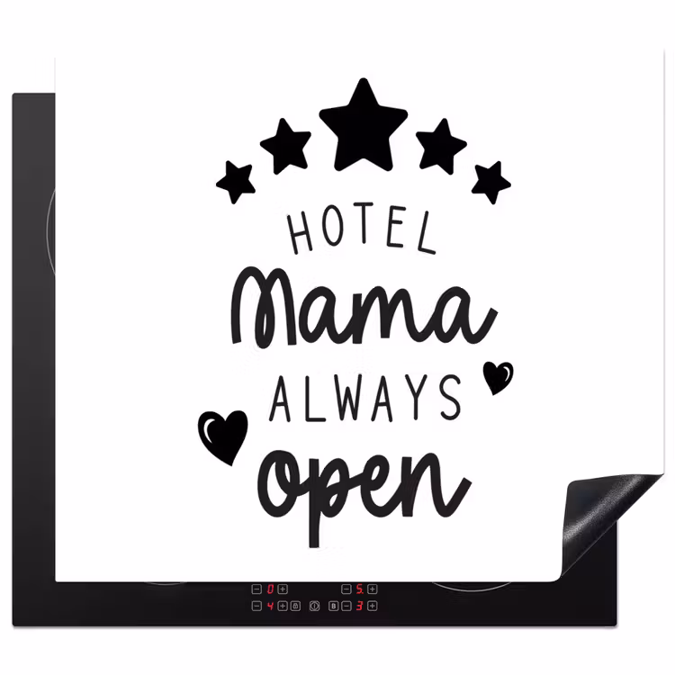 Spreuken - Hotel mama always open - Mama - Quotes Inductie beschermer vinyl 3mm middel -3d