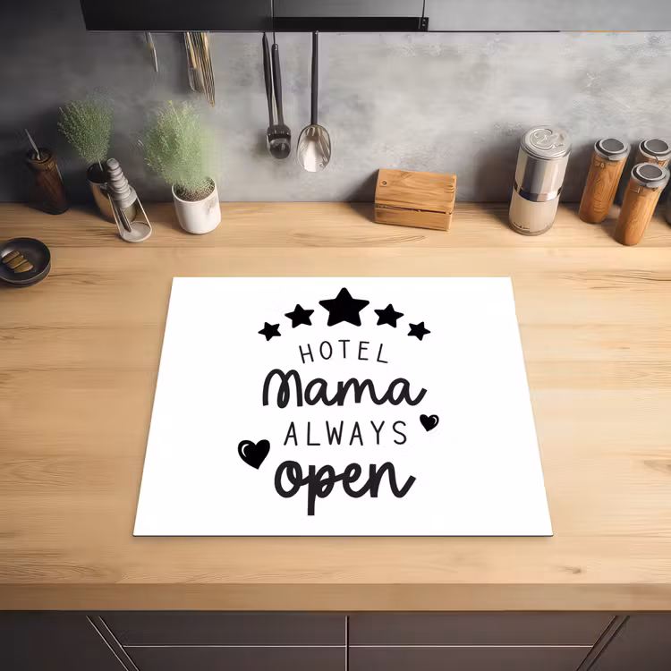 Spreuken - Hotel mama always open - Mama - Quotes Inductie beschermer vinyl 3mm middel -sfeer5