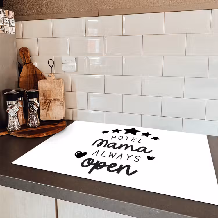 Spreuken - Hotel mama always open - Mama - Quotes Inductie beschermer vinyl 3mm klein -sfeer3