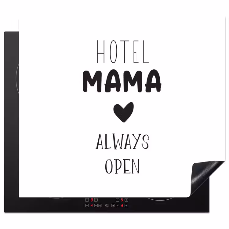 Spreuken - Hotel mama always open - Quotes - Mama Inductie beschermer vinyl 3mm middel -3d