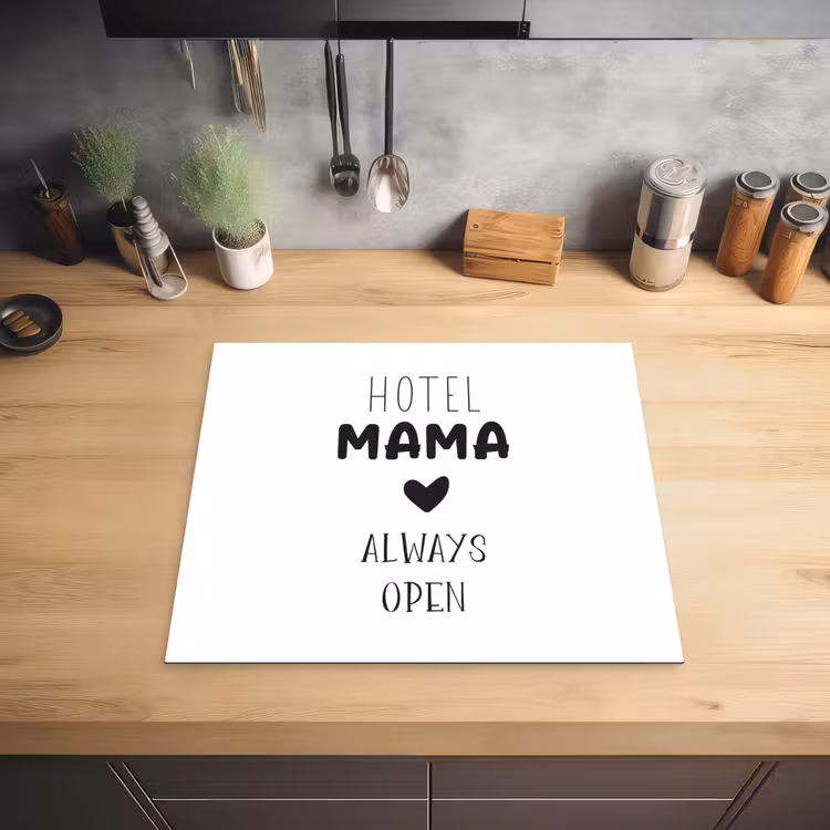 Spreuken - Hotel mama always open - Quotes - Mama Inductie beschermer vinyl 3mm middel -sfeer5