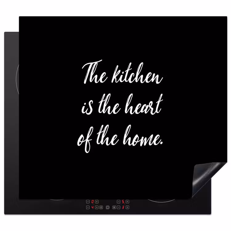 Spreuken - Koken - Thuis - The kitchen is the heart of the home - Quotes Inductie beschermer vinyl 3mm middel -3d
