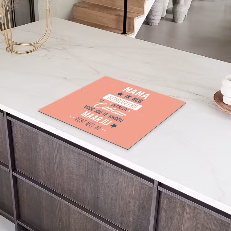 Spreuken - Mama - Quotes - Mama jij hebt ons al Inductie beschermer vinyl 3mm middel -sfeer8