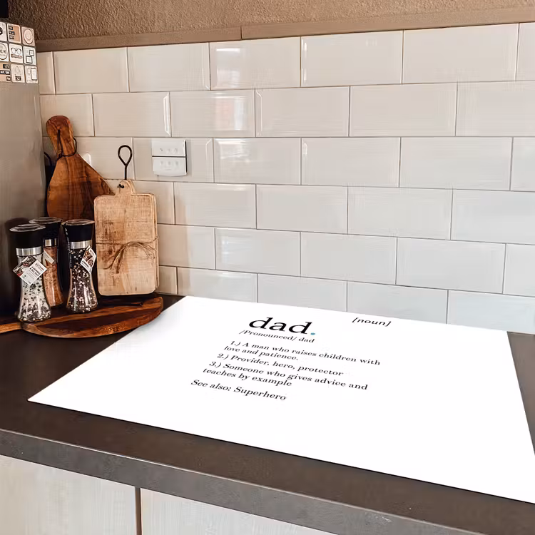 Spreuken - Papa definitie - Quotes - Dad Inductie beschermer vinyl 3mm klein -sfeer3