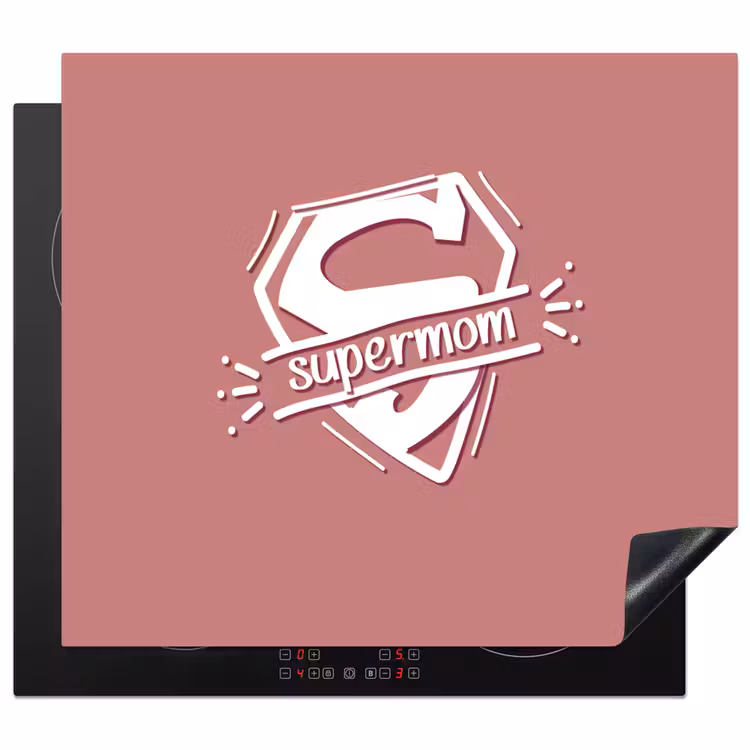 Spreuken - Supermom - Moeder - Quotes Inductie beschermer vinyl 3mm middel -3d