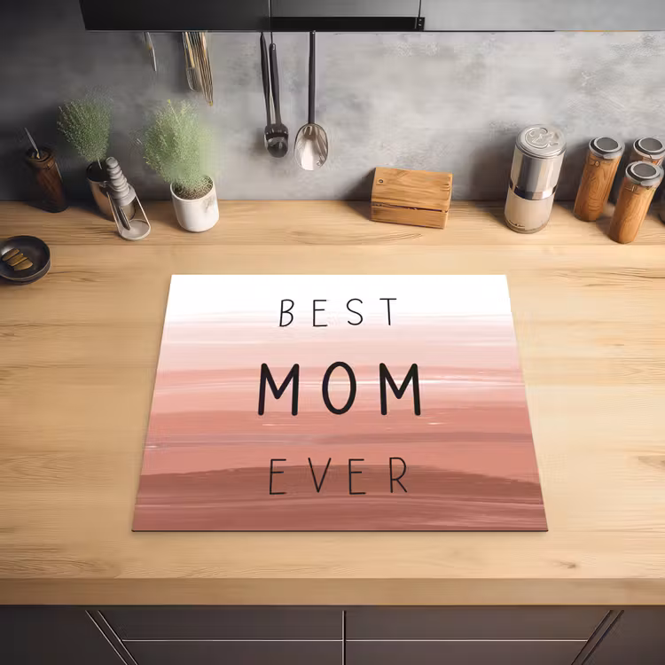 Spreuken - Quotes Best mom ever - Moederdag - Mama - Cadeau moederdag Inductie beschermer vinyl 3mm middel -sfeer5