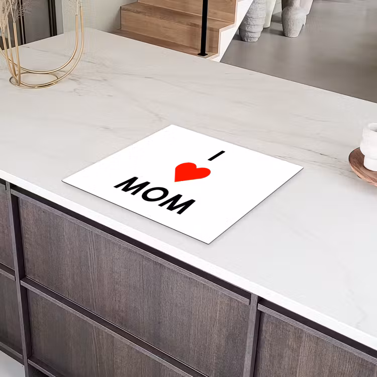 Spreuken - Quotes I Love Mom - Moederdag - Mama - Mama cadeau Inductie beschermer vinyl 3mm middel -sfeer8