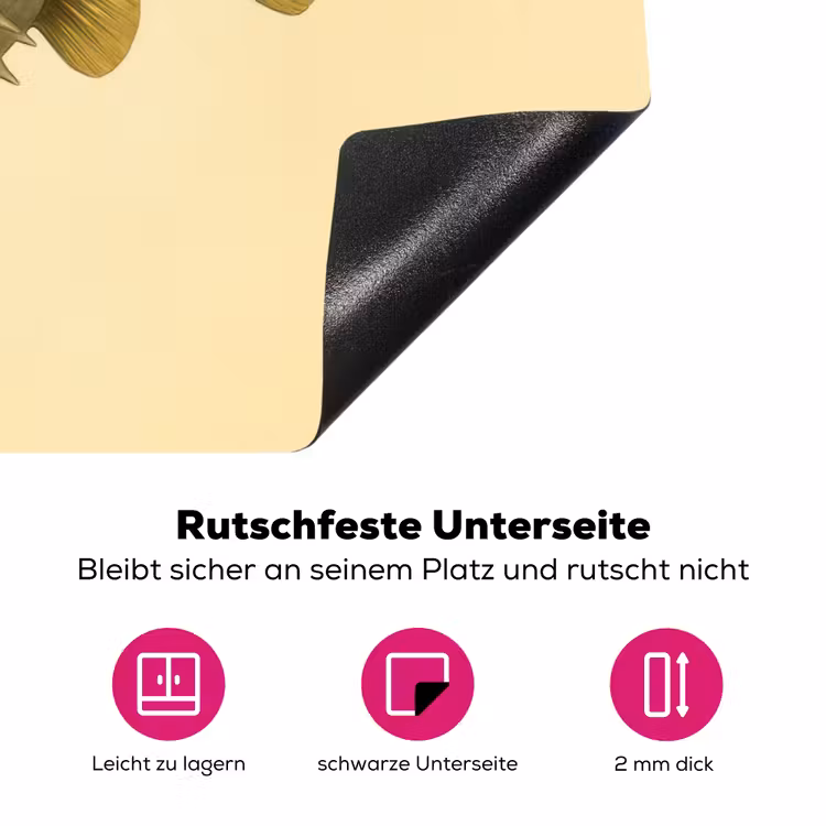 Stekels - Vis - Opgeblazen - Bruin Inductie beschermer vinyl 3mm klein -zzzzzzz-lf-onderkant