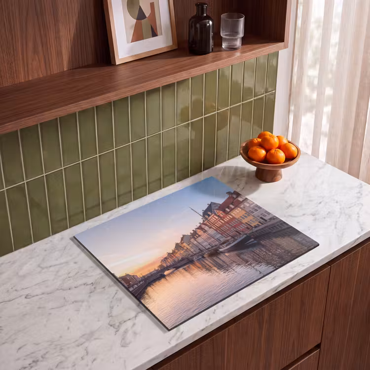 Stad - Gracht - Zonsondergang - Klassiek - Kleurrijk Inductie beschermer vinyl 3mm middel -sfeer8