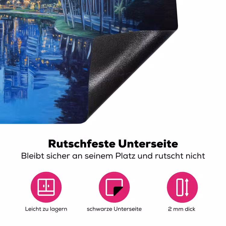 Stad Kuala Lumpur - Skyline - Wolkenkrabbers - Water Inductie beschermer vinyl 3mm klein -zzzzzzz-lf-onderkant