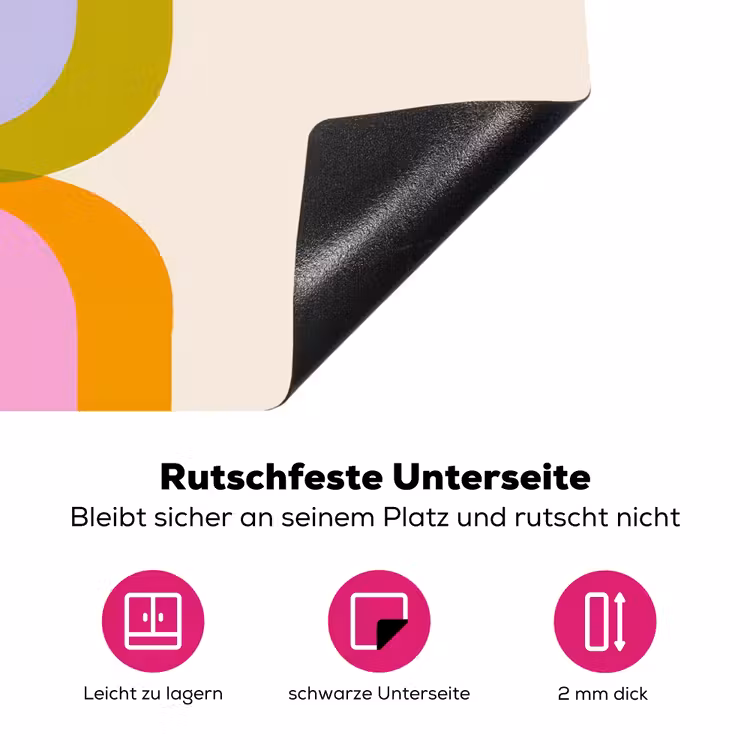Stapel - Vormen - Geblokt - Oranje Inductie beschermer vinyl 3mm klein -zzzzzzz-lf-onderkant