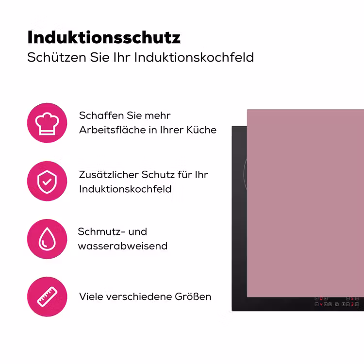 Dusty - Mauve - Paars Inductie beschermer vinyl 3mm middel 274 -zzzzzzz-lf-ups