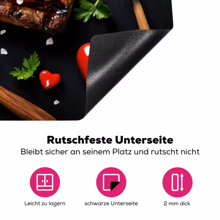 Steak - Hart - Bestek Inductie beschermer vinyl 3mm klein -zzzzzzz-lf-onderkant