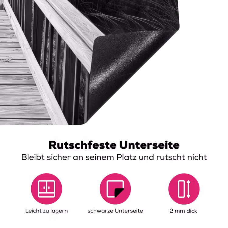 Loopbrug - Hout - Strand - Zee Inductie beschermer vinyl 3mm klein -zzzzzzz-lf-onderkant