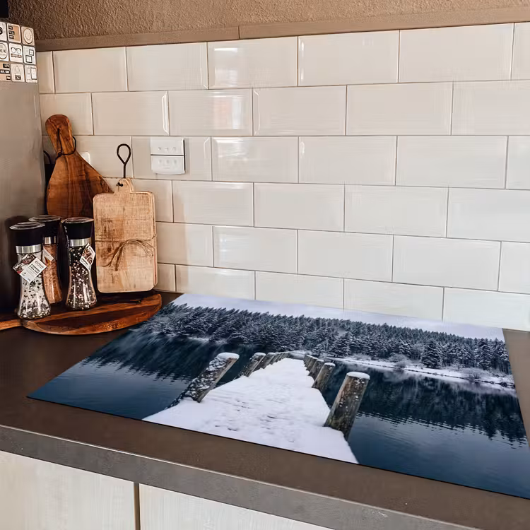 Steiger - Meer - Sneeuw - Bergen - Rustgevend Inductie beschermer vinyl 3mm klein -sfeer3