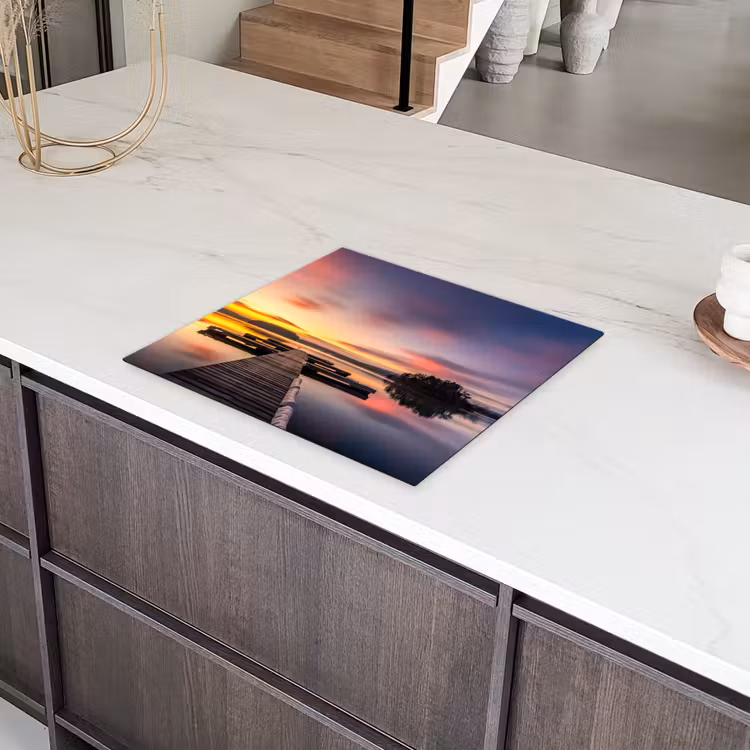 Steiger - Zonsondergang - Water - Zee - Reflectie Inductie beschermer vinyl 3mm middel -sfeer8