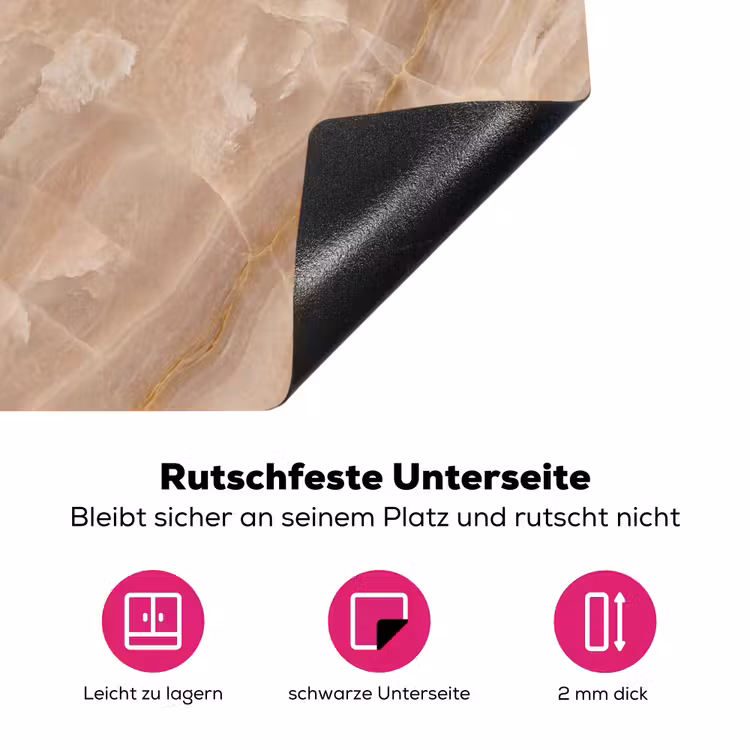 Steen - Ader - Natuur - Modern - Beige Inductie beschermer vinyl 3mm middel -zzzzzzz-lf-onderkant