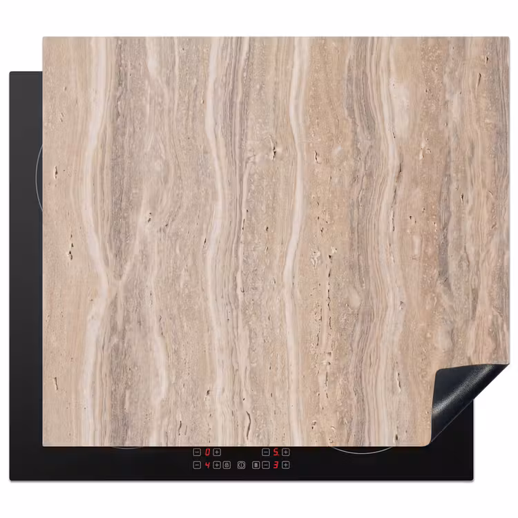 Steen - Patroon - Textuur - Natuurlijk - Beige Inductie beschermer vinyl 3mm middel -3d