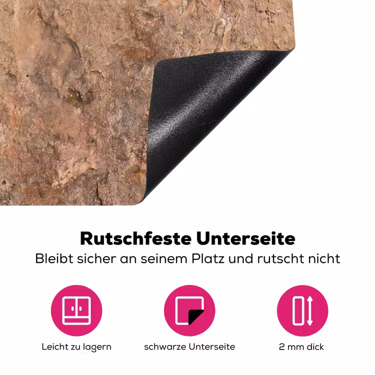 Steen - Natuur - Textuur - Abstract - Bruin Inductie beschermer vinyl 3mm middel -zzzzzzz-lf-onderkant