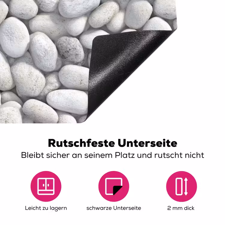 Steentjes - Grijs - Ovaal Inductie beschermer vinyl 3mm klein 276 -zzzzzzz-lf-onderkant
