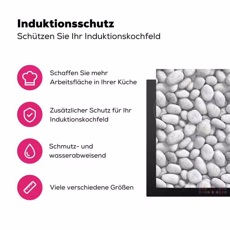 Steentjes - Grijs - Ovaal Inductie beschermer vinyl 3mm klein 276 -zzzzzzz-lf-ups
