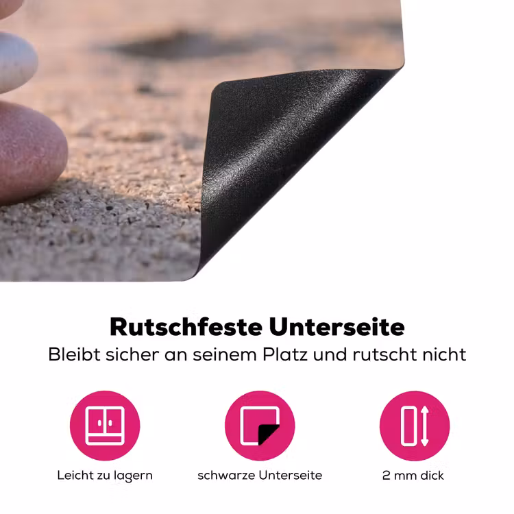 Stenen - Zand - Roze Inductie beschermer vinyl 3mm klein -zzzzzzz-lf-onderkant